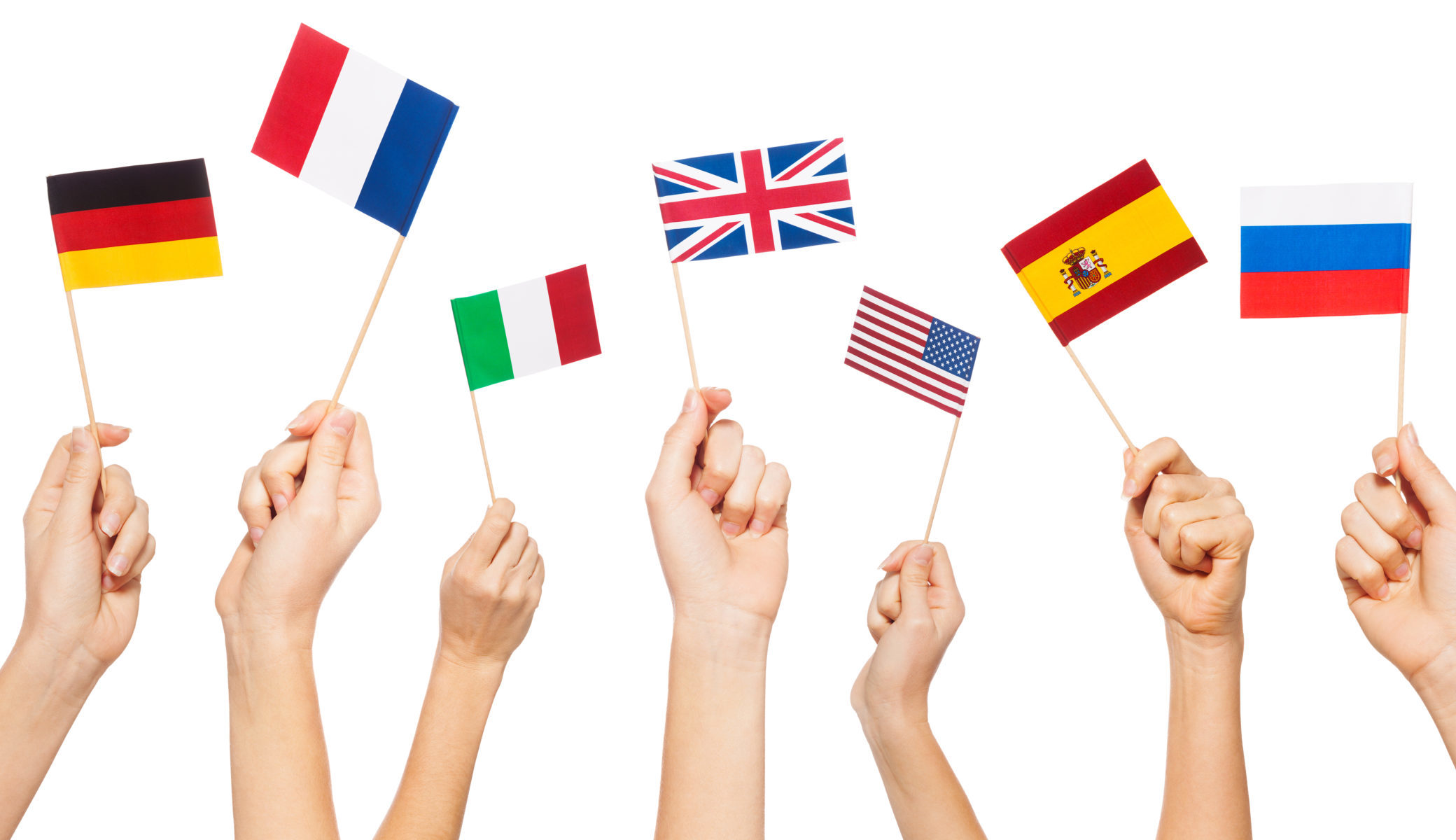 Hands,Waving,Flags,Of,Usa,And,Eu,Member-states